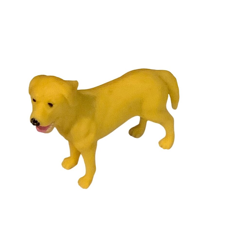 Vintage Miniature Yellow Lab / Golden Retriever Dollhouse Sized Figurine 3"x2"